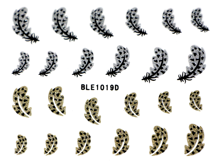 Previous - Nail Art 3d Glitter Stickers - Feathers 1019 (800x800), Png Download