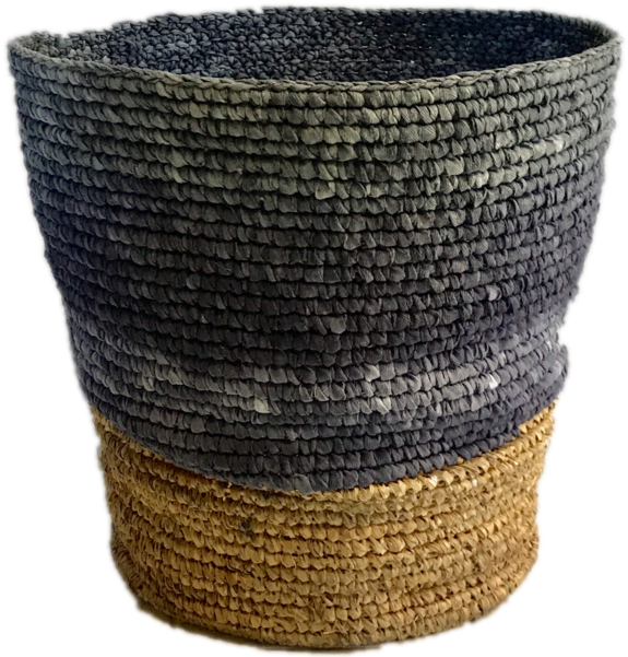Natural/blue Laundry Basket - Blue (600x600), Png Download