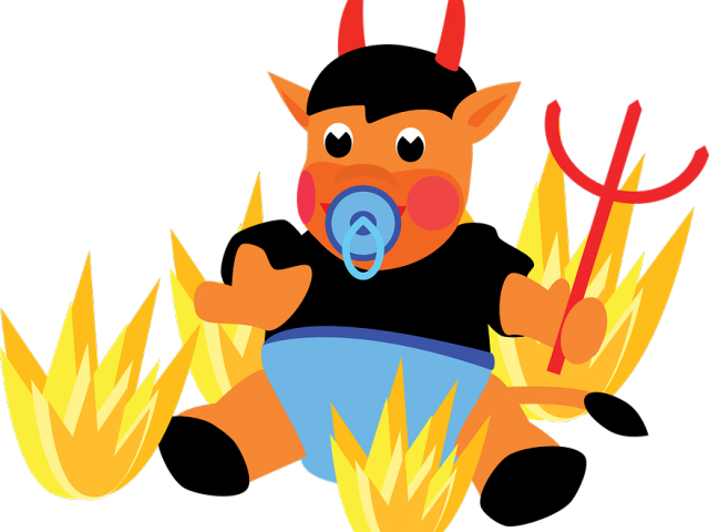 Demon Clipart Baby Devil - Devil Baby Throw Blanket (640x480), Png Download