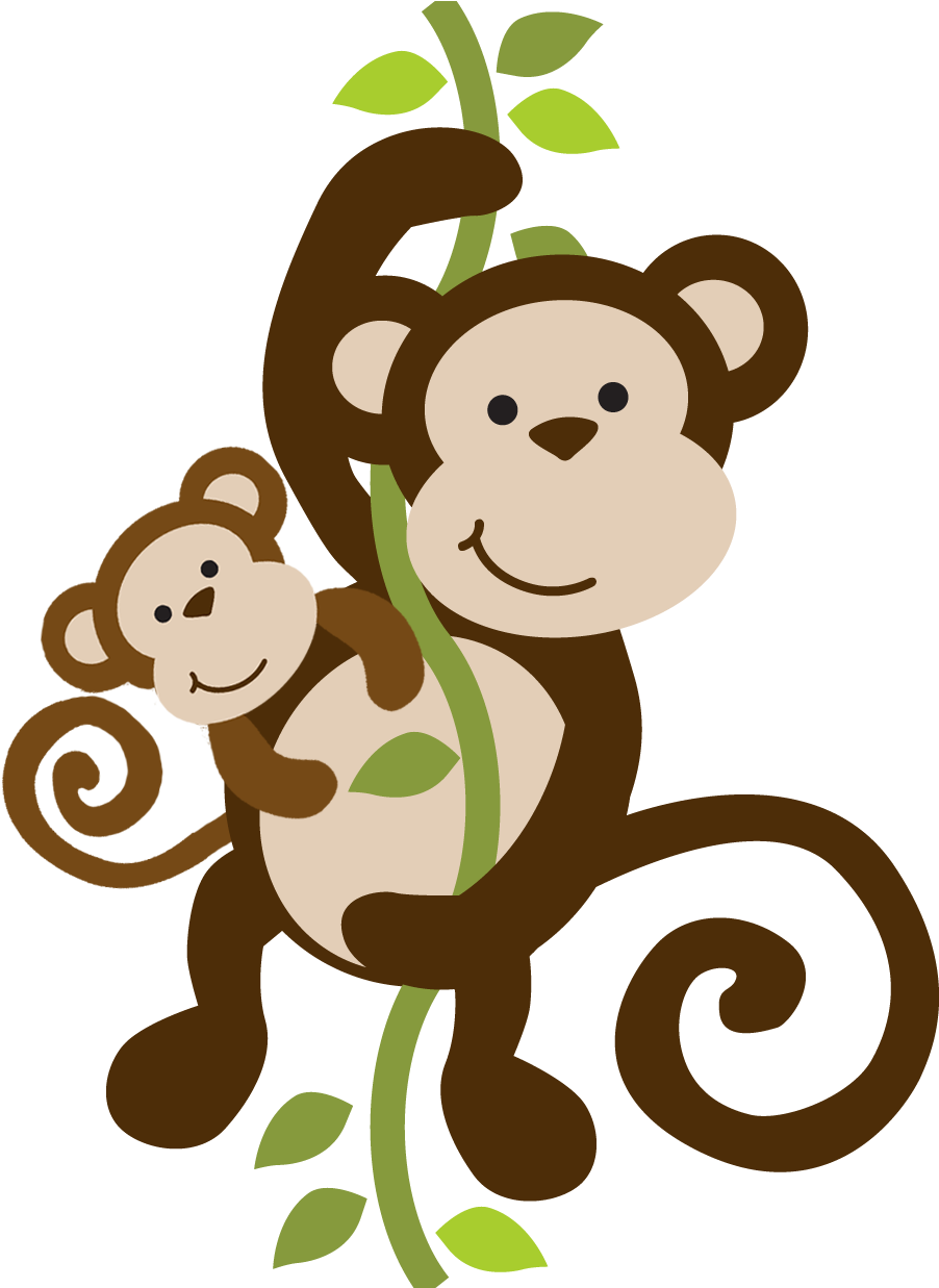 Mommy Clipart Baby Monkey - Monkey Bathroom Shower Curtain (1500x1500), Png Download