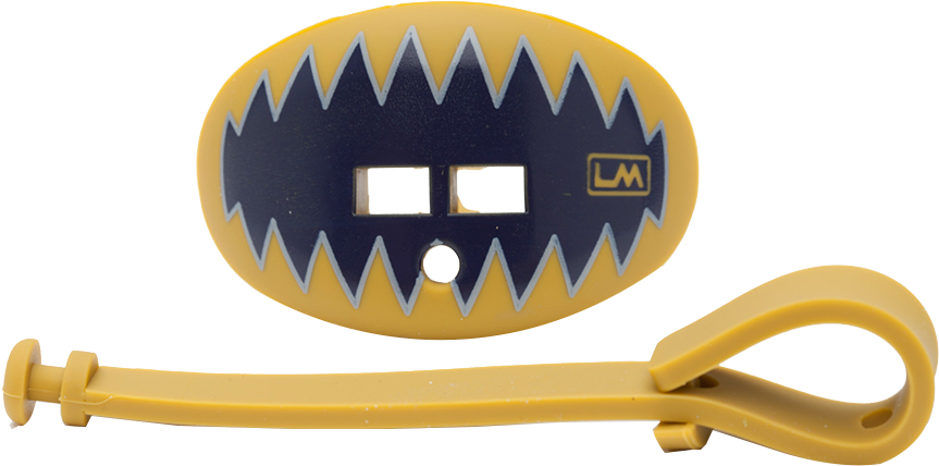Loudmouthguards Shark Teeth Navy Blue Gold - Blue (1040x1040), Png Download