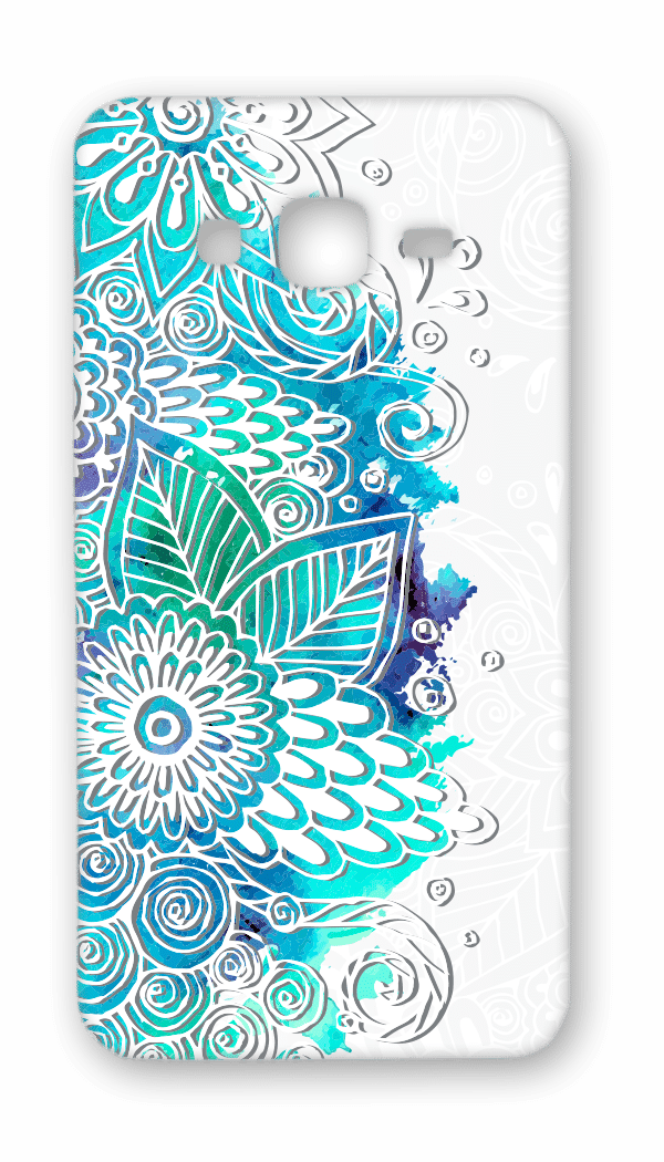 Blue Watercolor Flowers White Background - Still Poster Print By Kimberly Allen (600x1050), Png Download