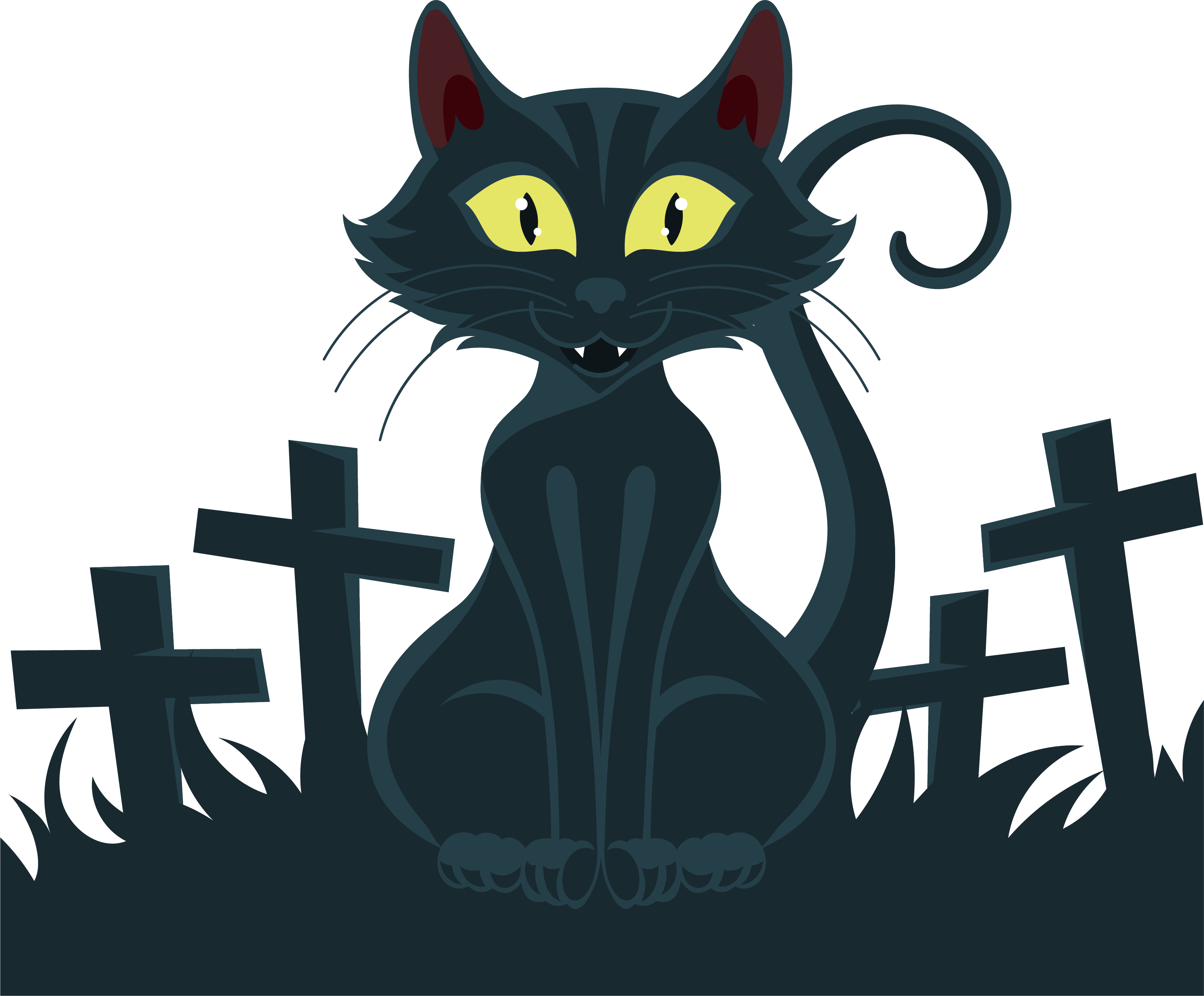 Banner Transparent Download Black Feral Wildcat Domestic - Cat (3446x2850), Png Download