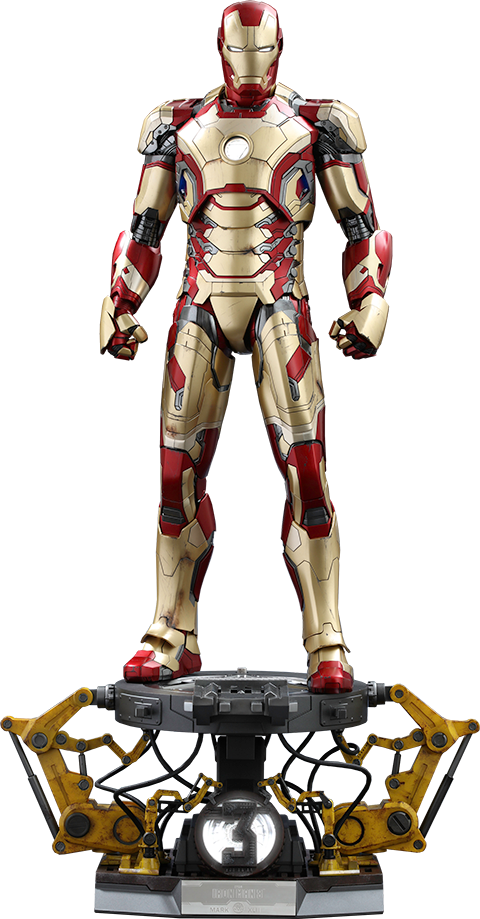 Hot Toys Iron Man Mark Xlii Deluxe Version Quarter - Hottoys Mark 42 1 4 (480x919), Png Download