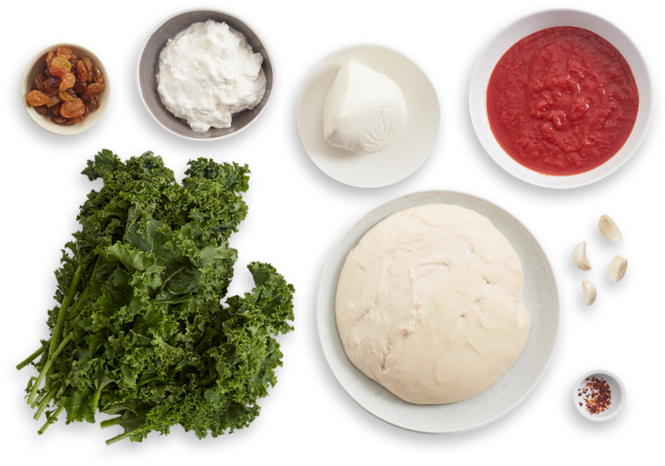Mozzarella & Ricotta Calzones With Kale & Spicy Tomato - Mozzarella (700x477), Png Download
