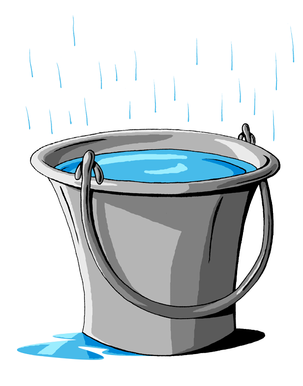 Cubeta-lluvia - Cubeta Con Agua De Lluvia (637x812), Png Download