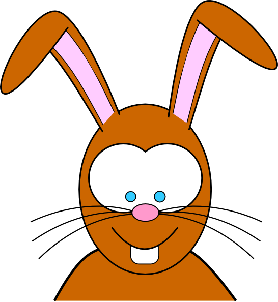 Vector Free Vectors Download 4vector - Cartoon Bunny Rabbit Face Shower Curtain (546x594), Png Download