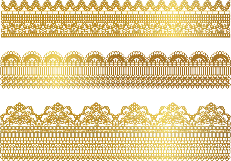 Clip Stock Gold Textile Ribbon Border Transprent Png - Gold Lace Border Png (800x559), Png Download