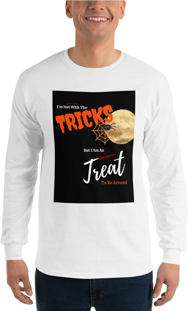 Halloween Full Moon Long Sleeve T-shirt - Long-sleeved T-shirt (1000x1000), Png Download