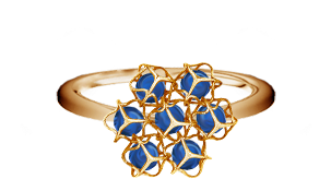 Embrace Flower Ring 18ct Gold And Sapphire 4mm With - Engagement Ring (567x567), Png Download