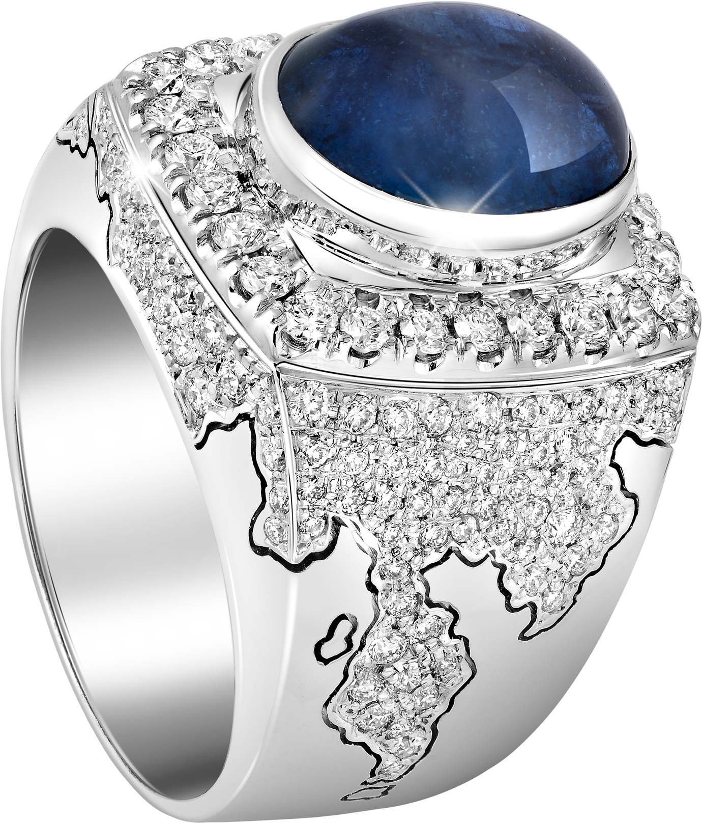 Conqueror Oval Blue Sapphire Ring - Engagement Ring (1400x1632), Png Download