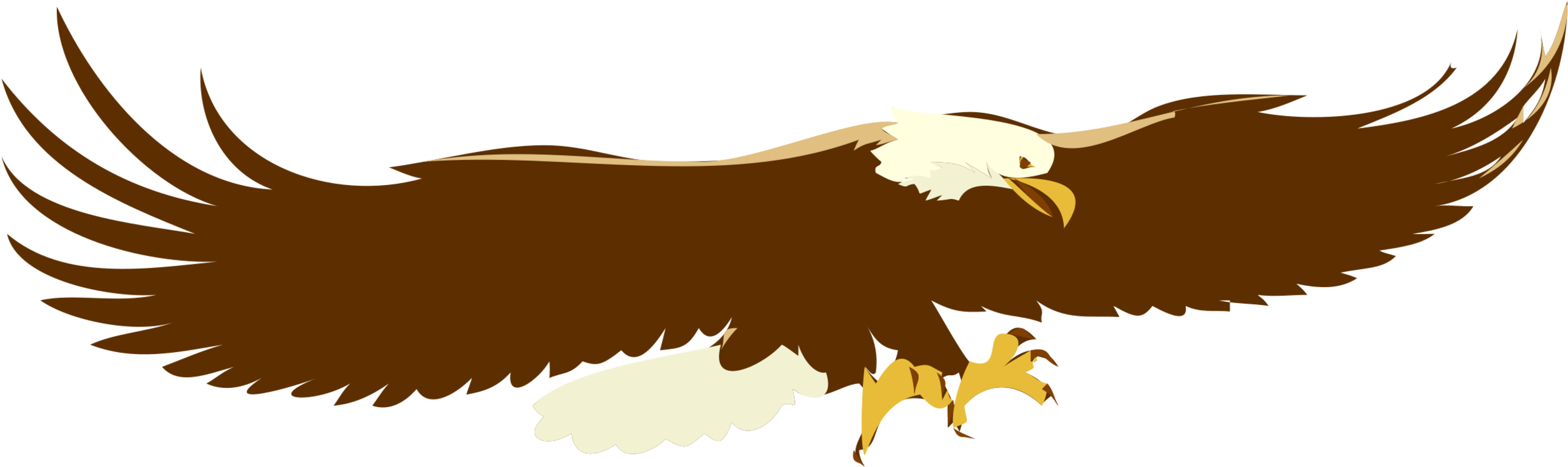 Bald Eagle Computer Icons Download Golden Eagle - Bald Eagle Flying Clip Art (2493x750), Png Download