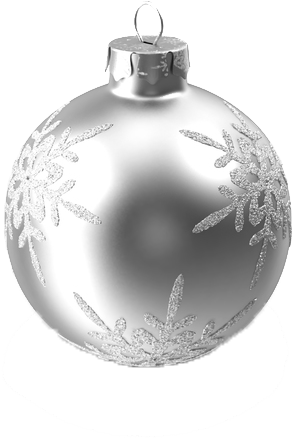 Silver Christmas Ornaments (600x600), Png Download
