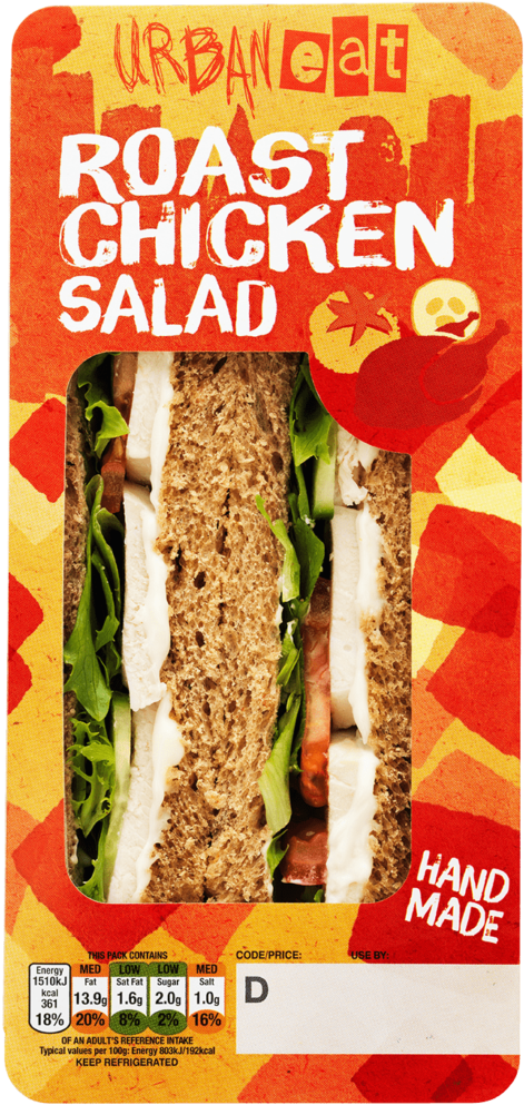 Roast Chicken Salad Sandwich (520x1024), Png Download
