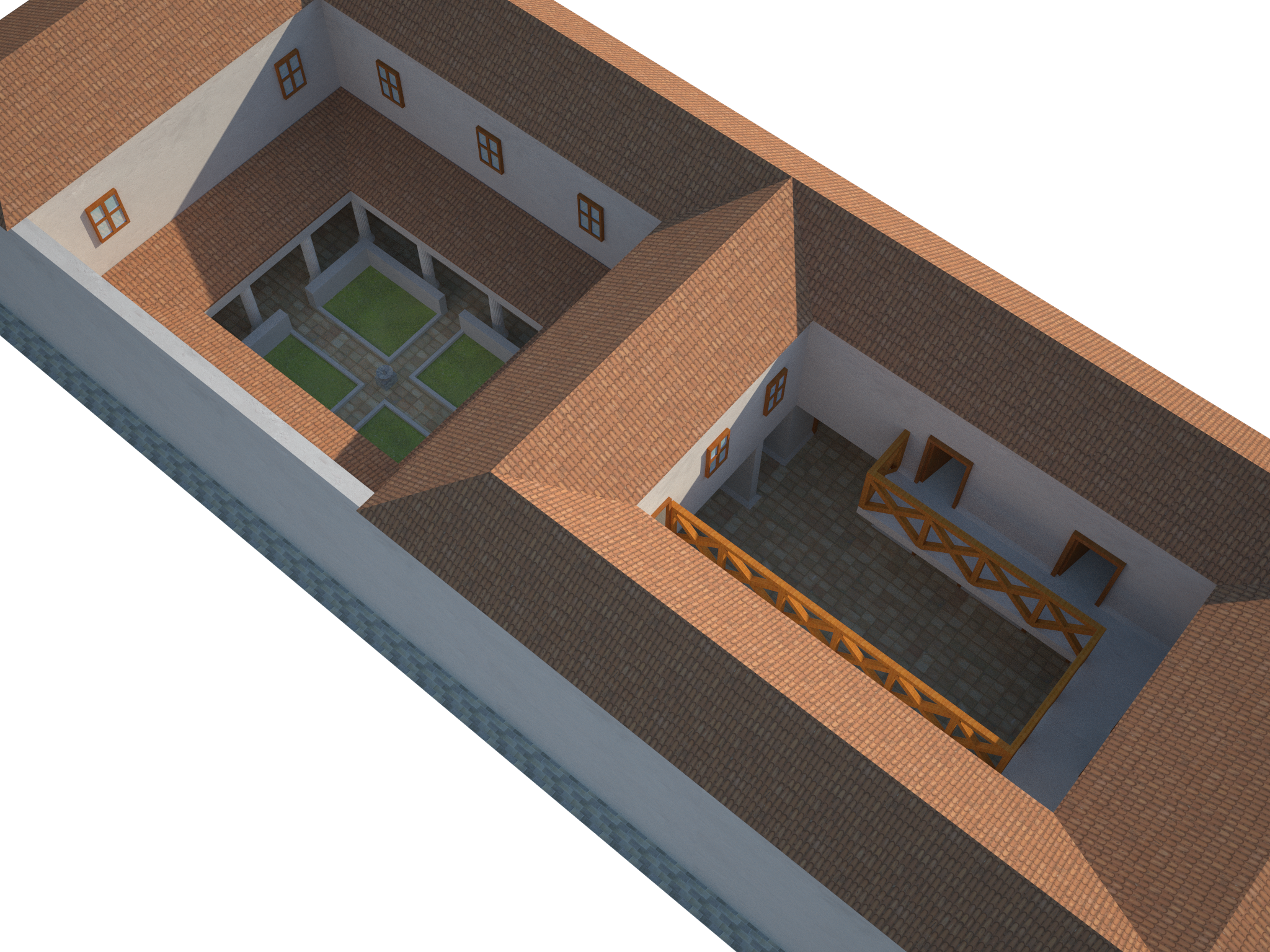 Background Cashadvance6online - 3d Roman Houses (2048x1536), Png Download