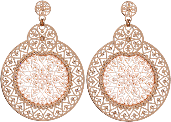 Shiyaya Earring Stud Round Nude Rose Gold, Light Peach - Shiyaya Light Peach Ohrringe E10rgr16 - Roségold - (600x600), Png Download