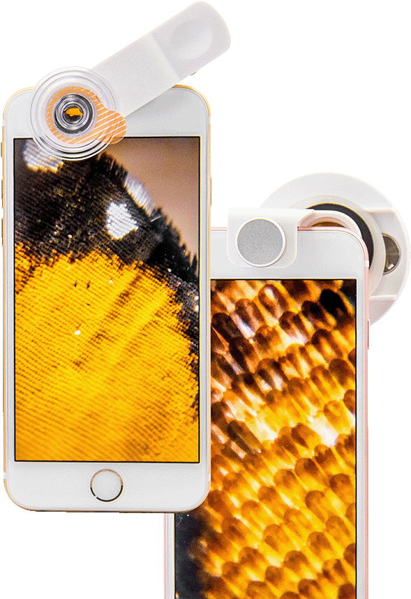 Hi-mag Lens, With An Active Light Source Built In, - Aidmics Uhandy Mobilephone Microscope (duet) (1024x870), Png Download