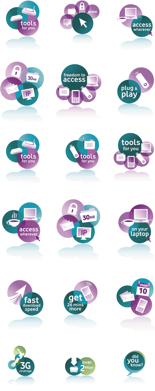 Icons Design For Vodafone Nz Website By Mark Liu, Via (580x1350), Png Download