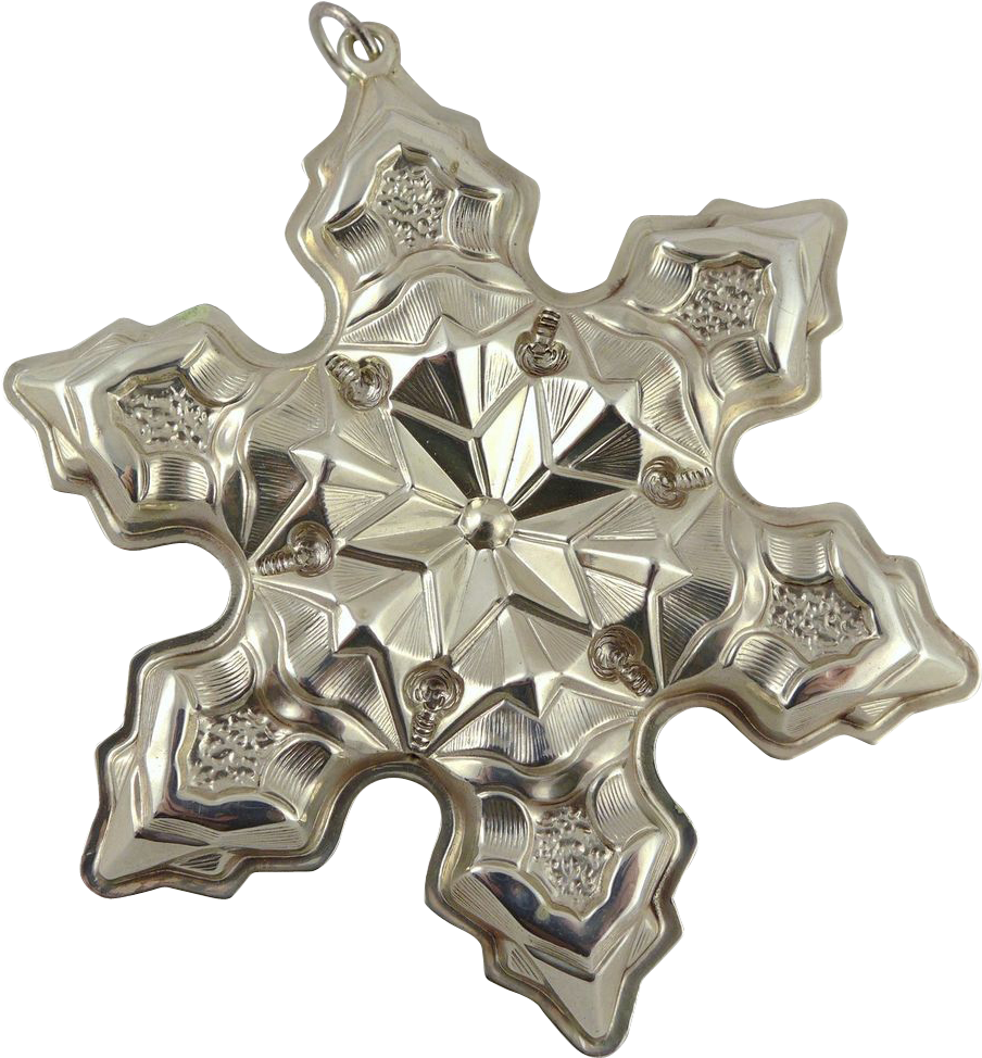 Vintage Gorham Sterling Silver Snowflake Christmas - Cross (973x973), Png Download