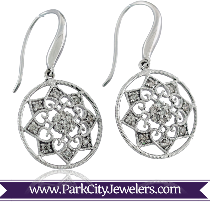 Mandala Diamond Snowflake Earrings - Snowflake Earrings (800x800), Png Download