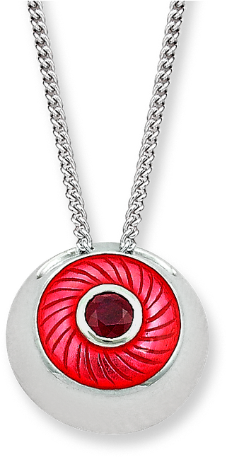 Nicole Barr Designs Sterling Silver Birthstone Necklace-red - Locket (800x800), Png Download
