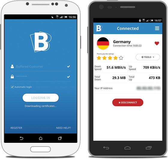 Buffered Vpn Android Application - Android (600x535), Png Download