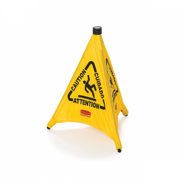 76cm Multilingual 'caution' Symbol - Rubbermaid Safety Cones Pop Up (600x600), Png Download