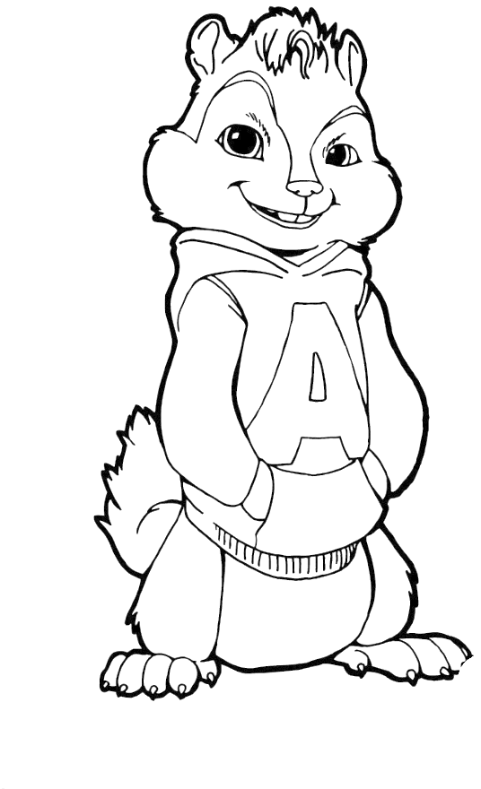 Alvin And The Chipmunks Cool Coloring Page, Printable - Alvin And The Chipmunks Drawings (700x893), Png Download