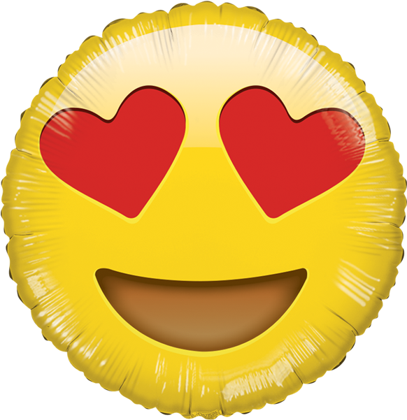 Globo Emoji Enamorado Hb - Heart Eye Emoji Balloon (600x600), Png Download