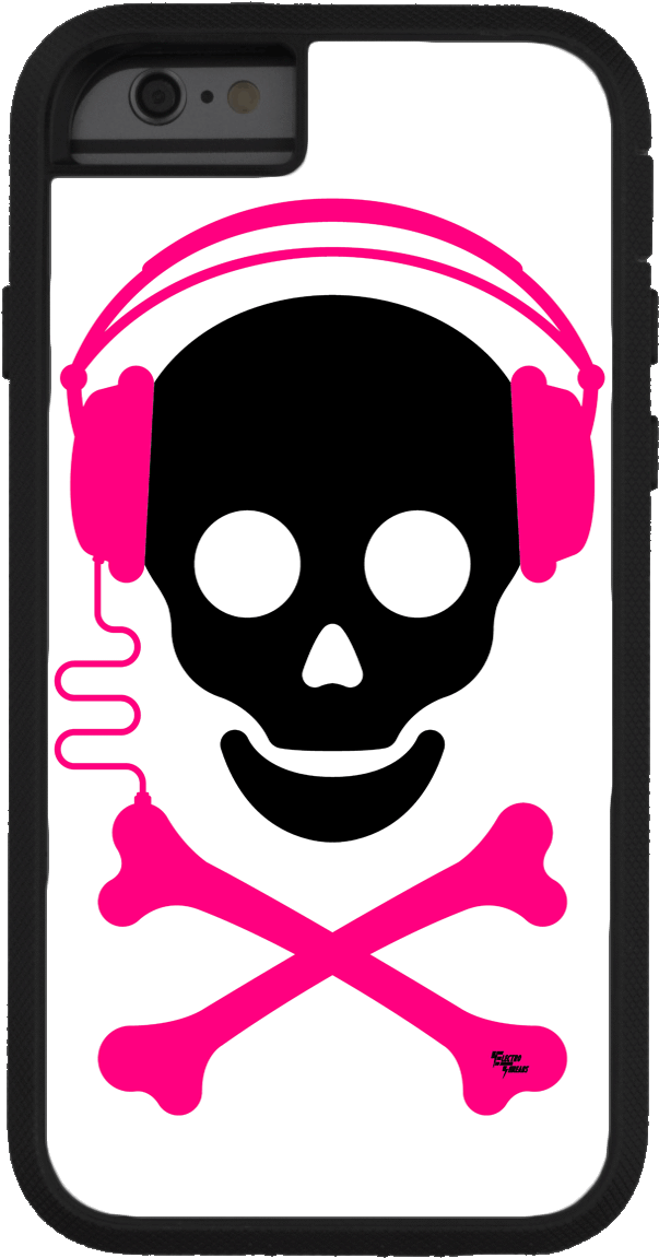 Iphone 6 Case Audio Skull V=1506121406 - Skull And Crossbones Headphones (912x1248), Png Download