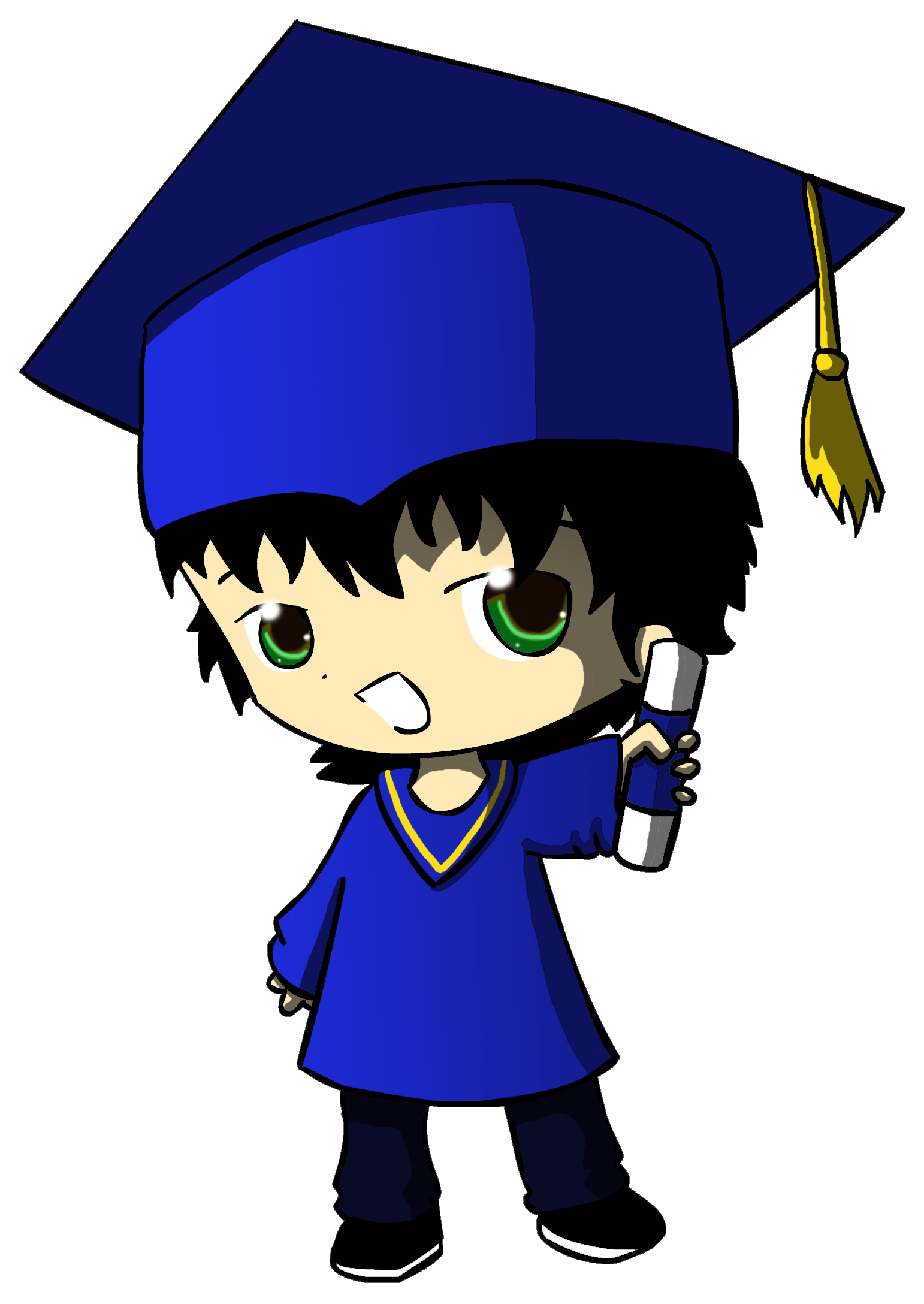 Graduates Silhouette At Getdrawings - Anime Graduation Boy (1803x2312), Png Download