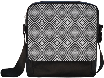 Black And White Diamond Pattern Crossbody Nylon Bags - Crossbody (500x500), Png Download