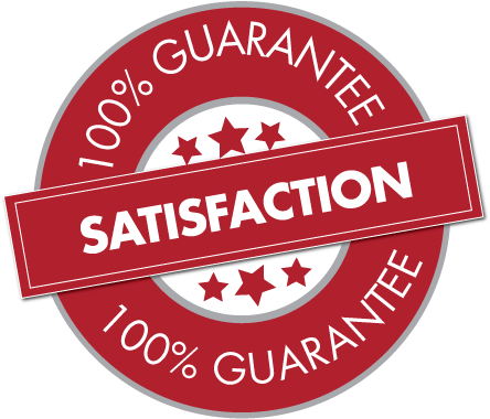 Red Icon Of A Badge Saying 100% Guaranteed Satisfaction - Red (612x396), Png Download