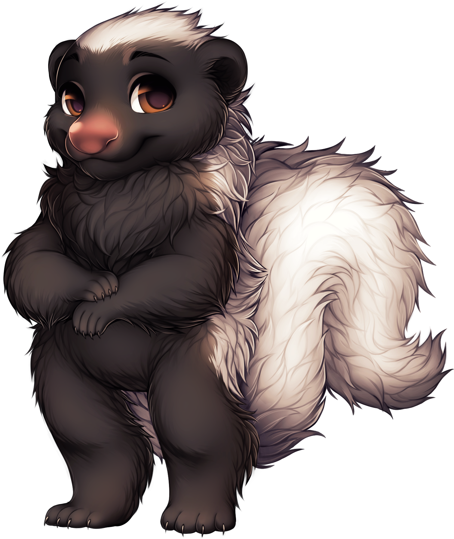 Skunk Hog Nosed - Skunk Furry (1567x1871), Png Download