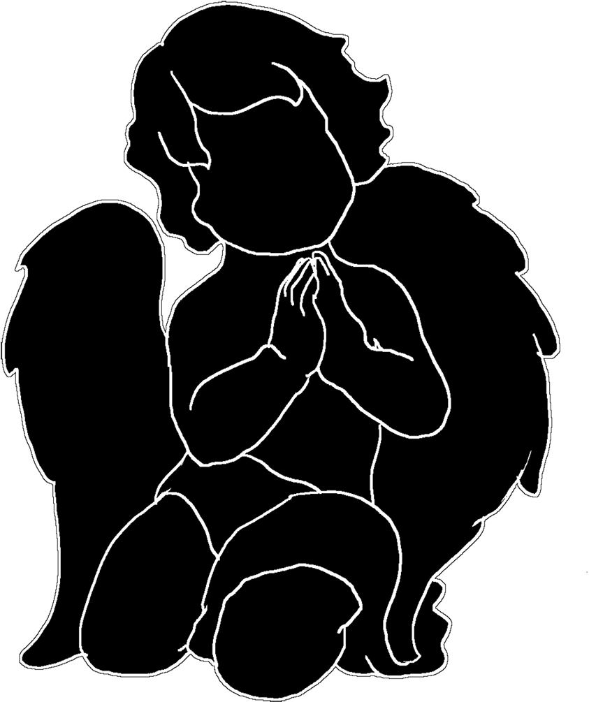 Silhouette Cute Angel Png - Angel Baby Silhouette (984x1063), Png Download