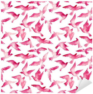 Watercolor Silhouettes Of Flying Birds - Obraz W Ramie Akwarele Ptaki F1baa100x70-3125 (400x400), Png Download