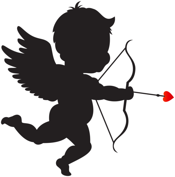 Pin By Elitabrahmane On Silueti Pinterest Cupid - Cupid Arrow (593x600), Png Download