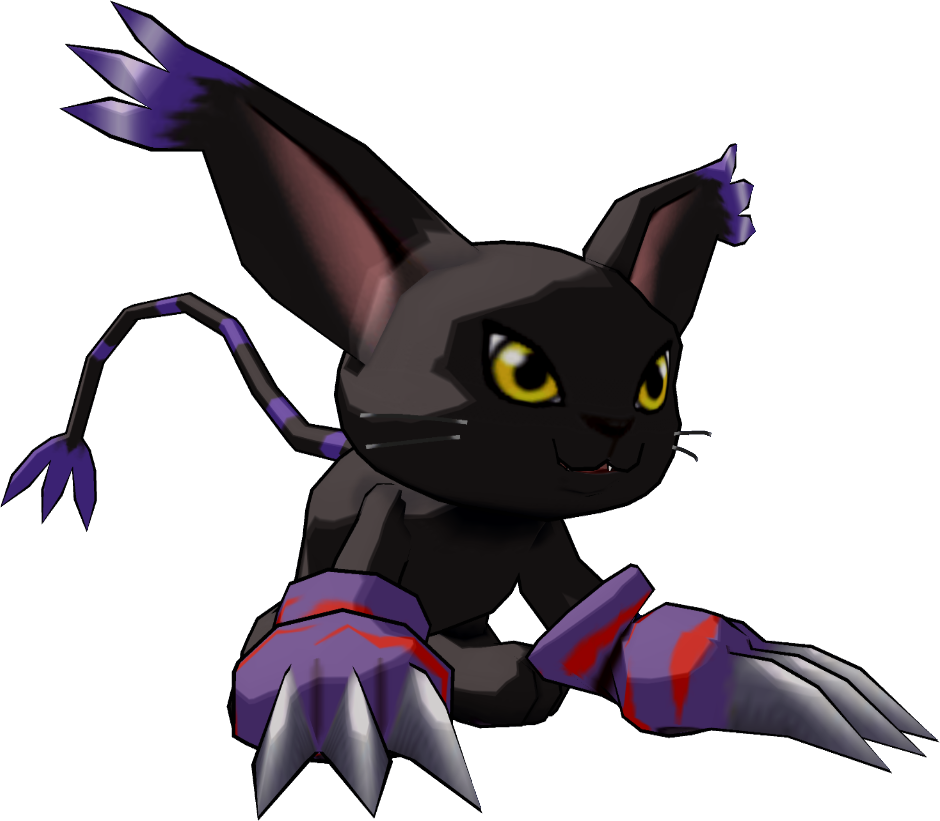 Digimon Clipart White Cat - Digimon Black Cat (940x821), Png Download