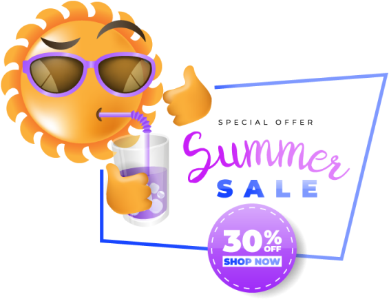Summer Sale Label Promotional Advertising, Summer, - Vector Graphics (640x640), Png Download