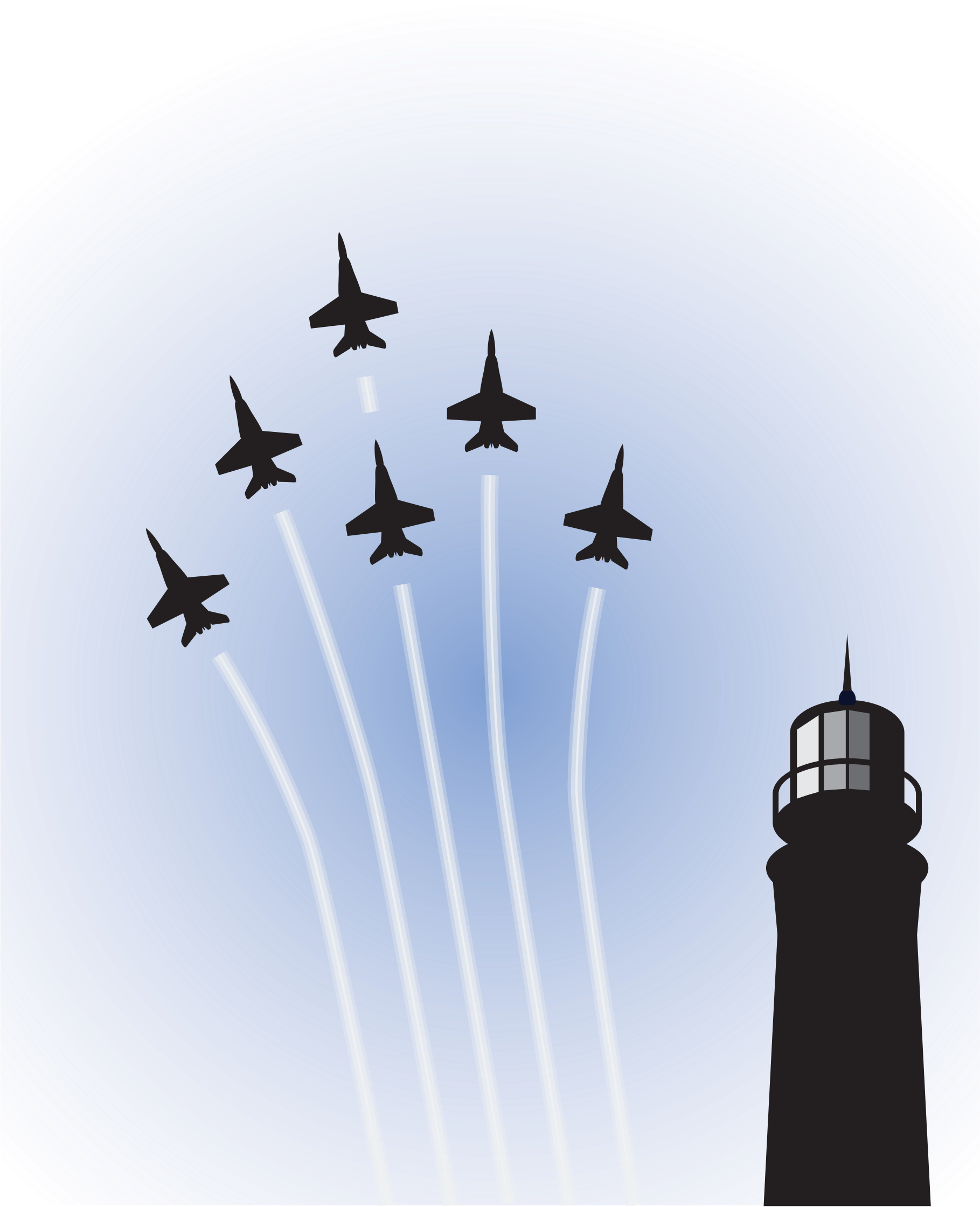 This Free Icons Png Design Of Blue Angels Over Lighthouse (1819x2241), Png Download
