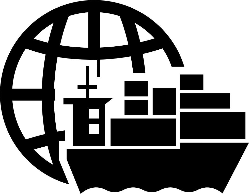 Oceanic Cargo Ship Global Distribution Comments - Earth Airplane Icon Png (980x766), Png Download