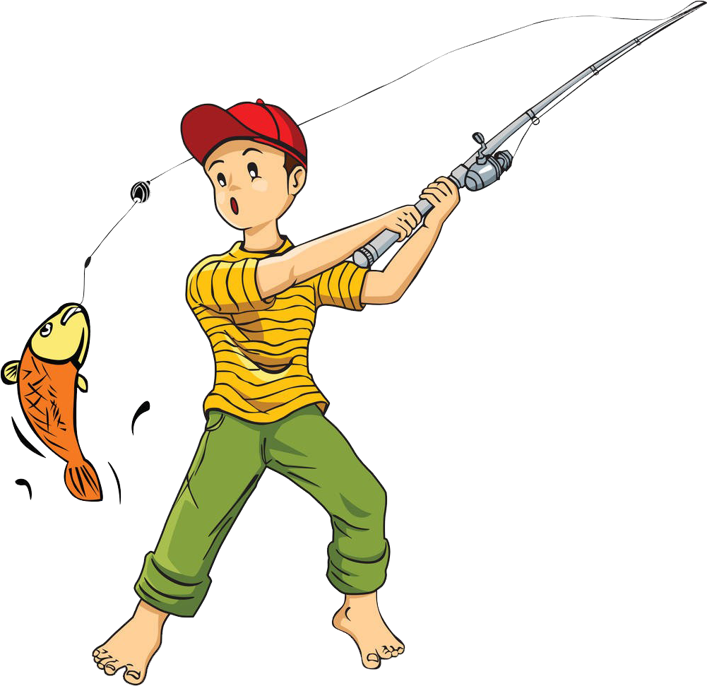 Fishing Rod Cartoon Clip Art - Catch Cartoon Png (1000x988), Png Download