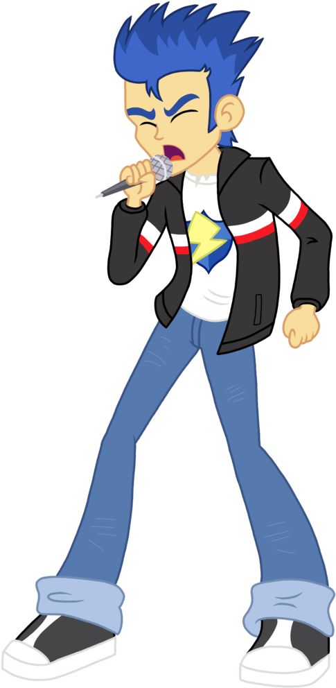 Mlprocker123, Equestria Girls, Eyes Closed, Flash Sentry, - Cartoon (530x1024), Png Download