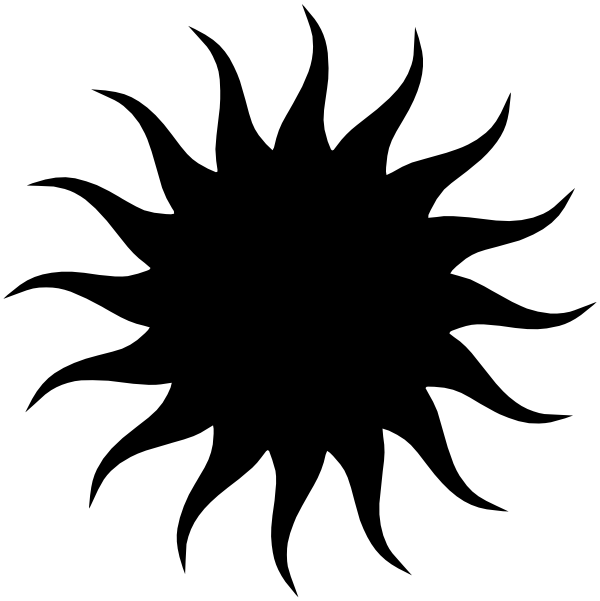 Sun Star Bw Clip Art At Clker - Greek God Apollo Symbol Sun (600x601), Png Download