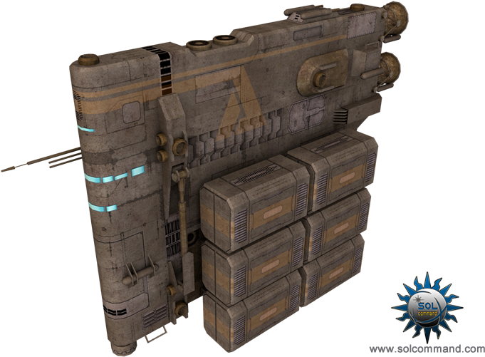 Transport Scifi Space Ship Cargo Crates Spacecraft - Industrial Spaceship (800x500), Png Download