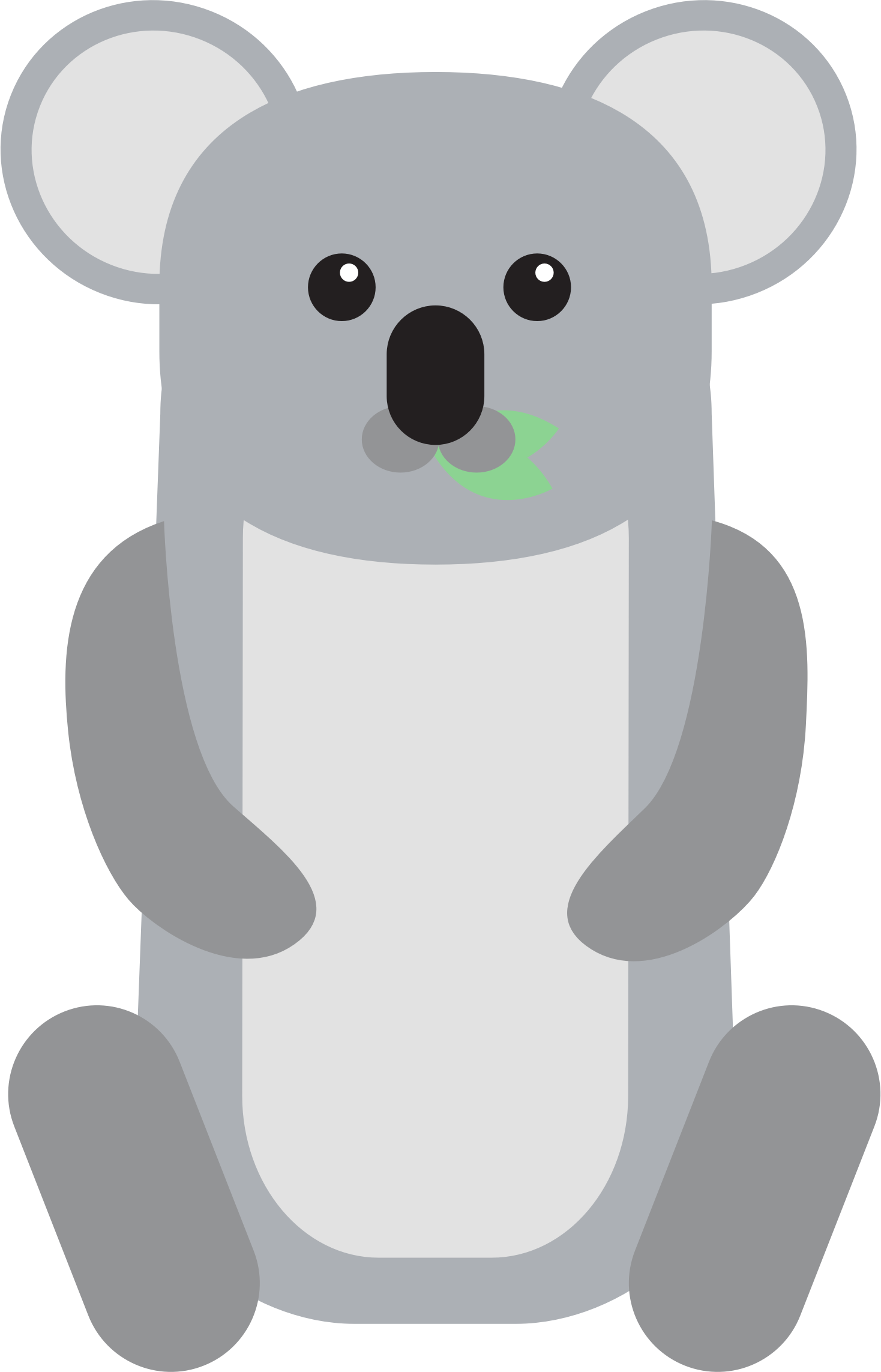 Baby Koala Png Transparent Baby Koala - Gray Hamster Clip Art (1468x2286), Png Download