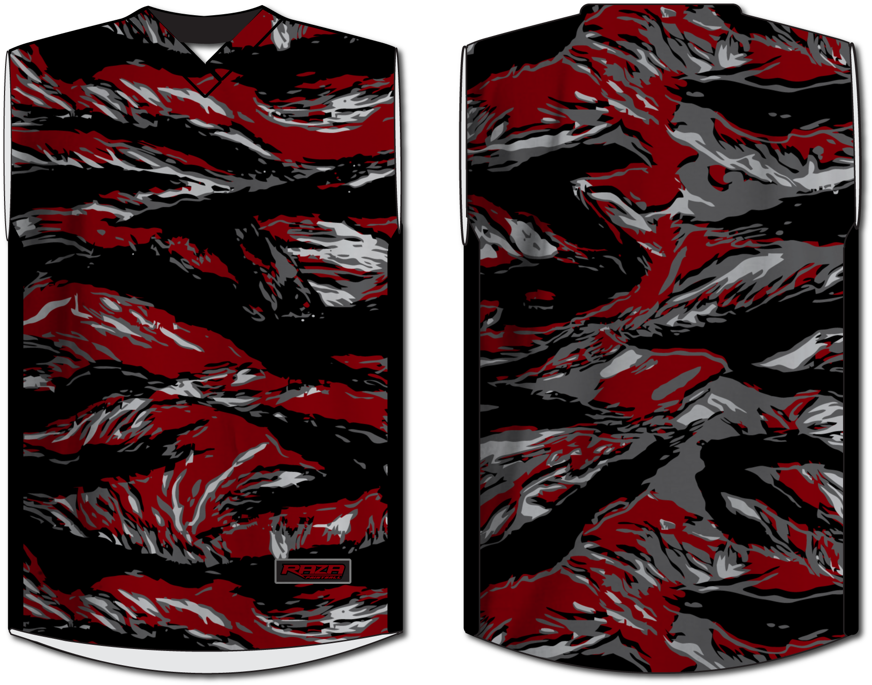 Red Tiger Stripe Sleeveless Budget Baller - Red Tiger Stripe Camo (1837x1407), Png Download