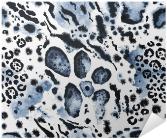Seamless Animal Print - Painted Cheetah Print Blue (400x400), Png Download