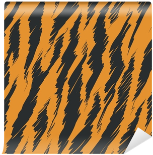 Tiger Stripes Skin Seamless Pattern Wall Mural • Pixers® - Tiger Prints (400x400), Png Download