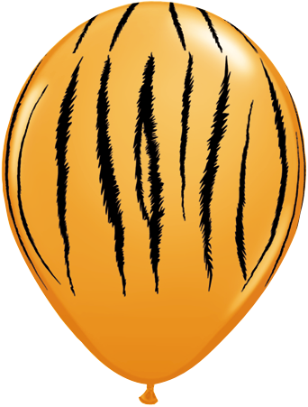 Balloon Printed 11" - Tiger Latex Balloon (342x451), Png Download